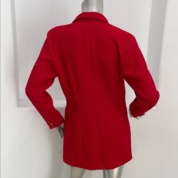 Unbranded Vintage Women’s Red Blazer Designer Button Front Closure and at Cuffs - Picture 15 of 16